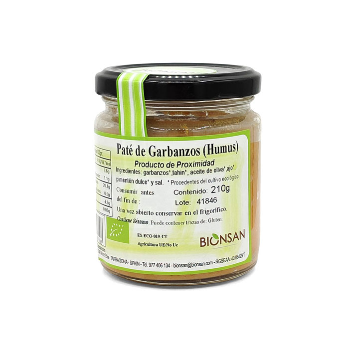 Hummus de Garbanzos Ecológico Bionsan 210 gr