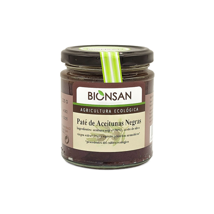 Tarro de Paté de Aceitunas Negras Ecológico Bionsan 220gr