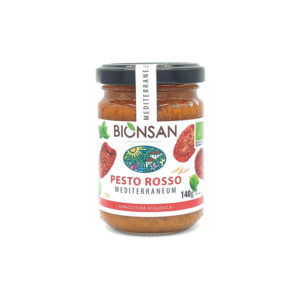 Tarro de Pesto Rosso Ecológico con Parmesano Bionsan 140gr