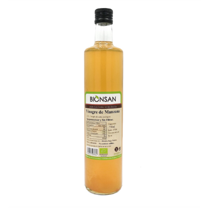 Botella de Vinagre de Manzana Ecológico Sin Filtrar Bionsan 750ml