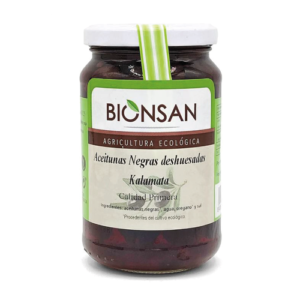 Tarro de aceitunas negras Kalamata deshuesadas ecológicas Bionsan 170 g